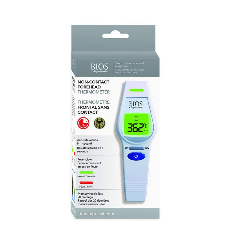 Bios - Diagnostics Non-Contact Forehead Thermometer for Adults and Baby with Feverglow Technology - Relaxacare