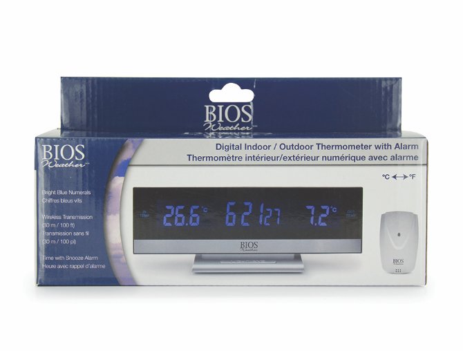 BIOS - Digital Indoor/Outdoor Wireless Thermometer with Alarm - Relaxacare