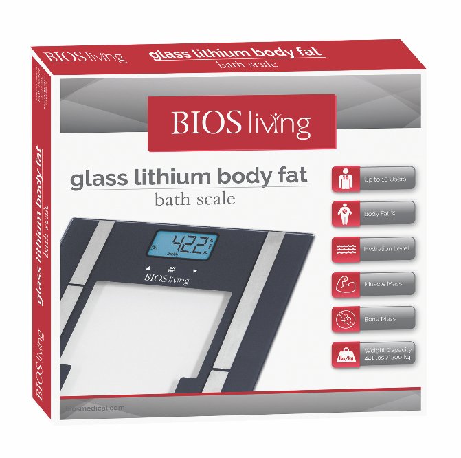 BIOS - Glass Lithium Body Fat Scale - Relaxacare
