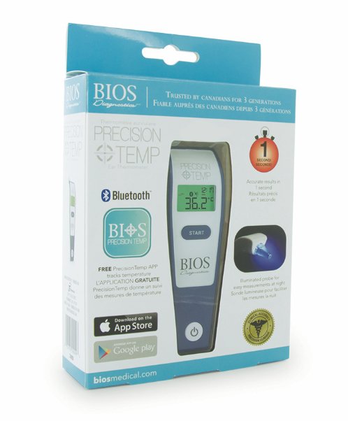 BIOS Precisiontemp Digital Ear Thermometer (w/App) - Relaxacare