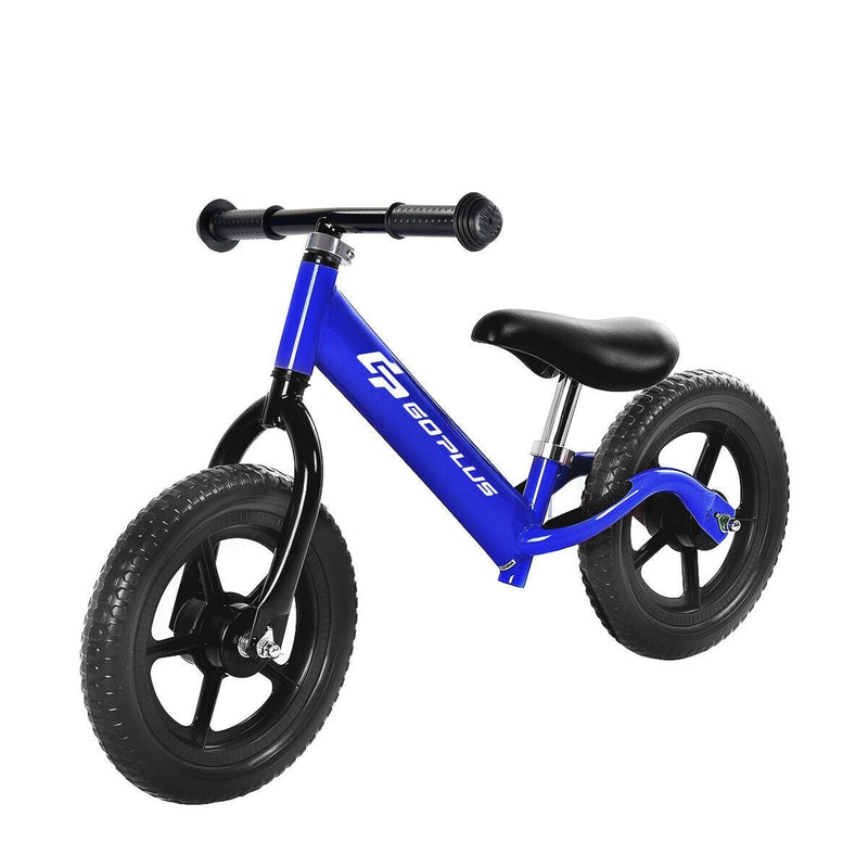 Black/Pink/Blue 12" Balance Kids No-Pedal Learning Bicycle -Blue - Relaxacare