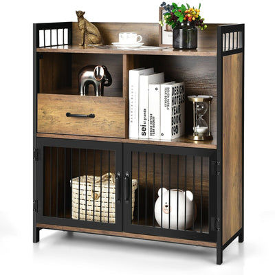 Buffet Cabinet with Drawer and Wood Storage Shelf for Kitchen - Relaxacare