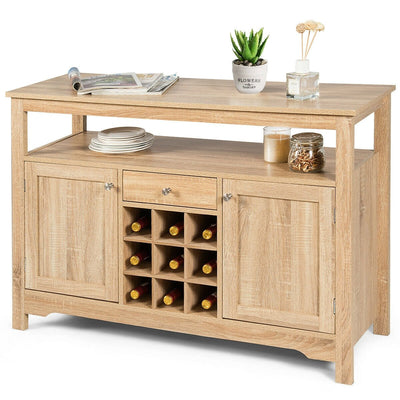 Buffet Server Sideboard Wine Cabinet Console-Natural - Relaxacare