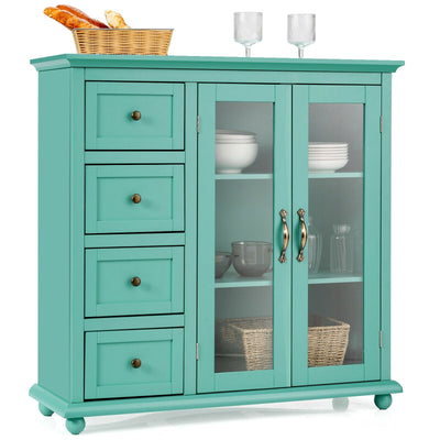 Buffet Sideboard Table Kitchen Storage Cabinet with Drawers and Doors-Green - Relaxacare