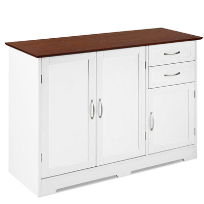 Buffet Storage Cabinet Kitchen Sideboard with 2 Drawers-White - Relaxacare