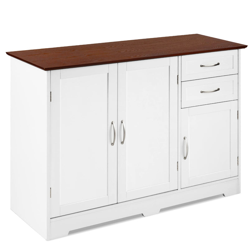 Buffet Storage Cabinet Kitchen Sideboard with 2 Drawers-White - Relaxacare