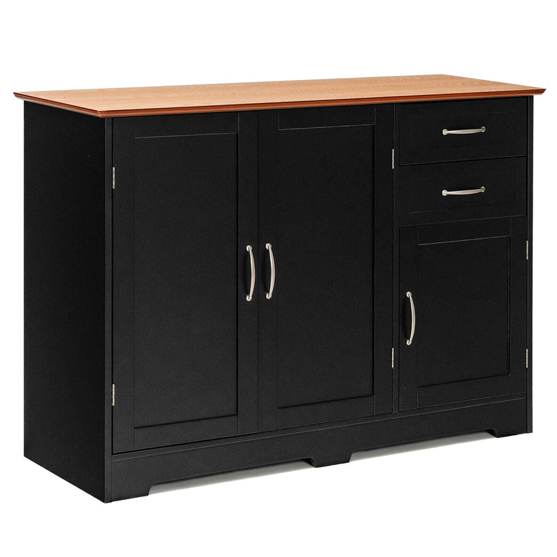 Buffet Storage Cabinet with 2-Door Cabinet and 2 Drawers-Black - Relaxacare