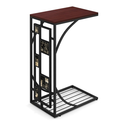 C-Shaped End Side Sofa Narrow Snack Table for Living Room - Relaxacare