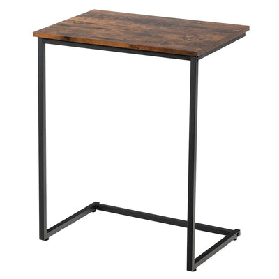C-shaped Industrial End Table with Metal Frame - Relaxacare