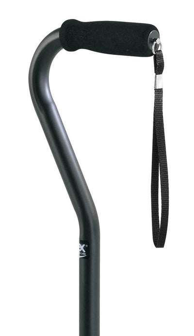 CAREX - Offset Aluminum Cane - Black - Relaxacare