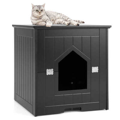 Cat Litter Box Enclosure with Flip Magnetic Half Door - Relaxacare