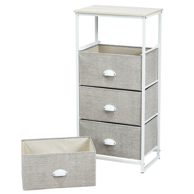 Chest Storage Tower Side Table Display Storage with 4 Drawers-Gray - Relaxacare