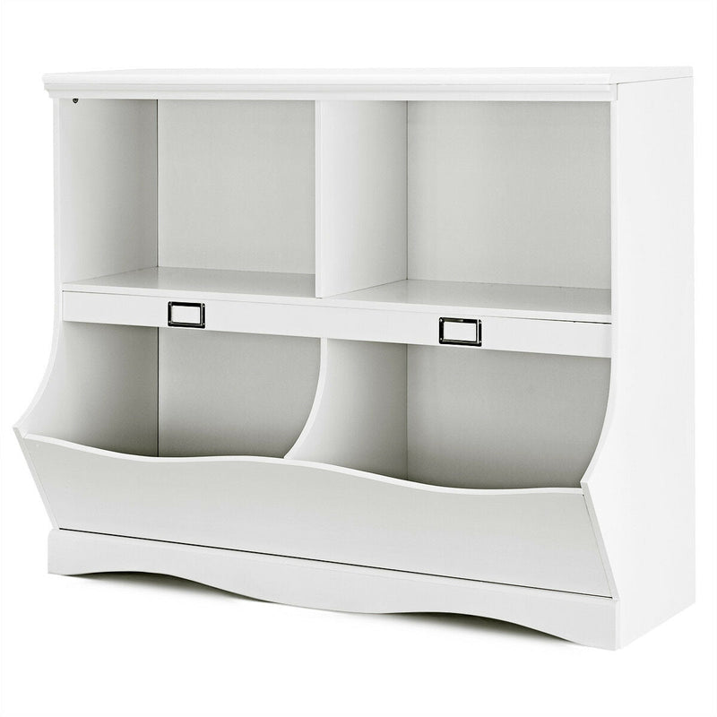 Children Storage White Bookcase Toy Organizer - Relaxacare