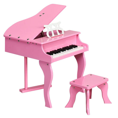 Classic 30 Key Grand Wooden Piano with Bench - Relaxacare