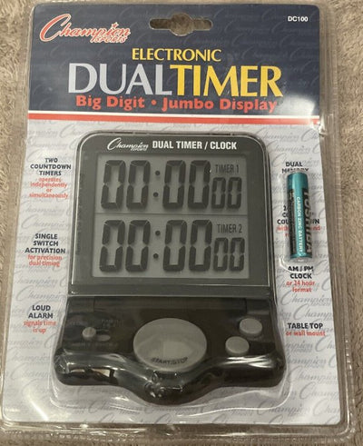 Clearance - Champion Sports Dual Timer / Clock • Big Digit • Jumbo Display • DC100 • SEALED! - Relaxacare