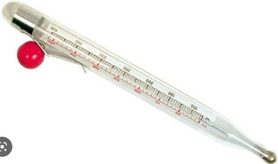Clearance - Easerich Long Glass Candy & Deep Frying Thermometer w/ Hang Hook, Both F/C up to 400F - Relaxacare