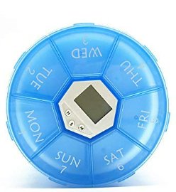Clearance - Open Box - Automatic Pill Dispenser, Digital Timer Pillbox, Round 7-Day Tablet, 4 Alarms, Used by Elderly and Alzheimer&