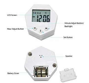 Clearance - Open Box - Automatic Pill Dispenser, Digital Timer Pillbox, Round 7-Day Tablet, 4 Alarms, Used by Elderly and Alzheimer's Patients, White,7grids - Relaxacare