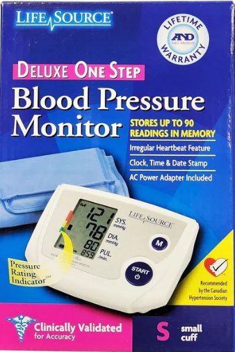 Clearance - Open Box - Life Source Deluxe One Step Blood Pressure Monitor (Small Cuff) - Relaxacare