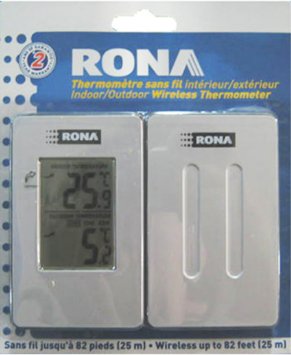 Clearance - Open Box - Rona INDOOR/OUTDOOR THERMOMETER - Relaxacare