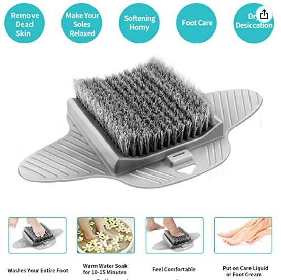 Clearance - Open Box - Shower Foot Scrubber Bath Tub Floor Brush Exfoliating Feet Cleaner Scrub Massager Spa with Non-Slip Suction Cups for Shower Floor Acupressure Massage Mat Foot Cleaner (Blue) - Relaxacare
