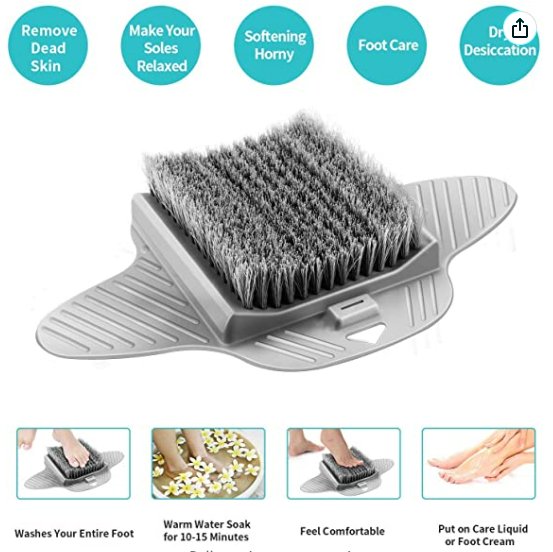 Clearance - Open Box - Shower Foot Scrubber Bath Tub Floor Brush Exfoliating Feet Cleaner Scrub Massager Spa with Non-Slip Suction Cups for Shower Floor Acupressure Massage Mat Foot Cleaner (Blue) - Relaxacare