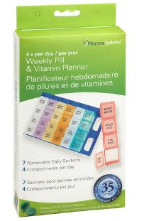 Clearance - Pharmasystems - Weekly Pill & Vitamin Planner, 1 Each - Relaxacare