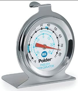 Clearance - Polder Refrigerator/Freezer Thermometer, Stainless Steel - Relaxacare