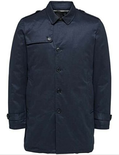 Clearance - Selected Homme Slhadams Trench Coat Jacket - Black - Relaxacare