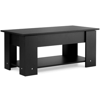 Coffee Table with Lift-up Desktop and Hidden Storage-Black - Relaxacare