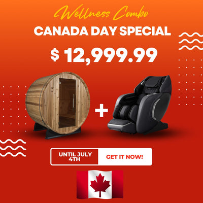Combo Package- Almost Heaven Outdoor Sauna + TruMedic Symphony Massage Chair - Relaxacare