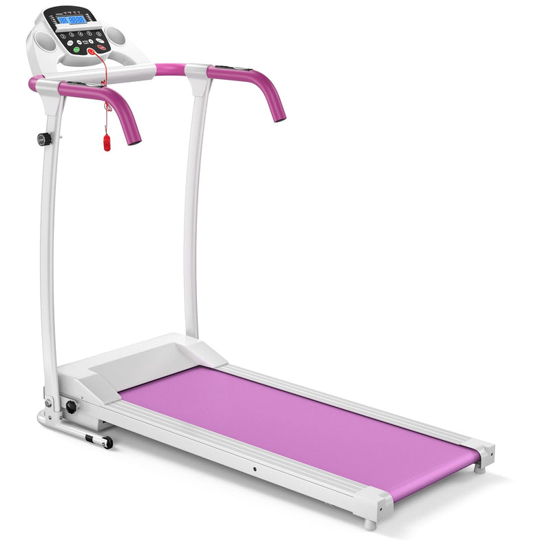 Compact Electric Folding Running and Fitness Treadmill with LED Display-Pink - Relaxacare