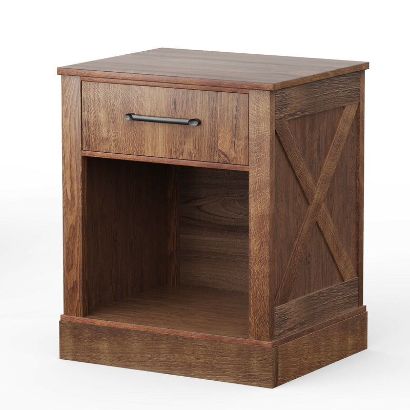 Compact Nightstand with Drawer and Open Compartment - Relaxacare