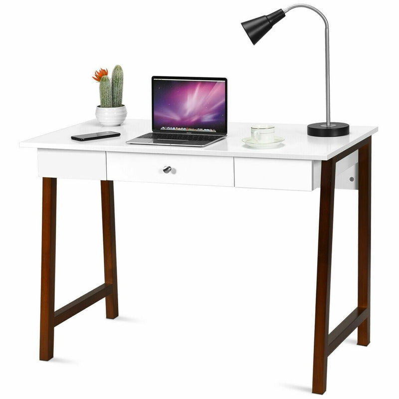 Computer Desk Laptop PC Writing Table Makeup Vanity Table-Walnut - Relaxacare