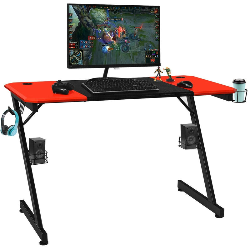 Computer Gaming Desk with Large Carbon Fiber Surface - Relaxacare