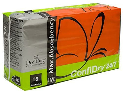 ConfiDry 24/7 Dry Care Max Absorbency Adult Brief Diapers, 18 Count - Relaxacare