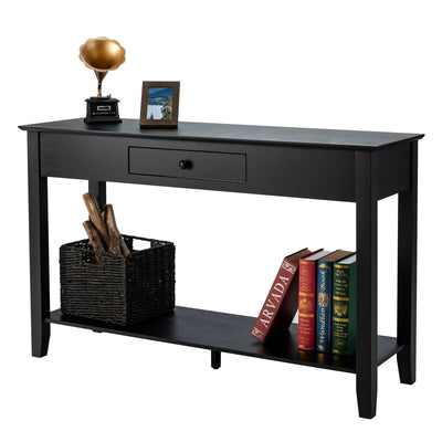 Console Sofa Side Accent Table with Drawer Shelf - Relaxacare