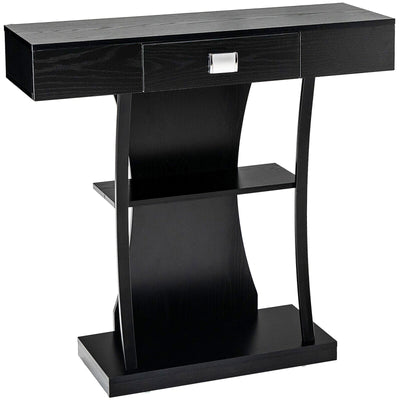 Console Table with Drawer and 2-Tier Shelves for Entryway Living Room - Relaxacare