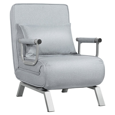 Convertible Folding Sofa Bed Sleeper Chair with Pillow and 5 Position Adjustable Backrest - Relaxacare