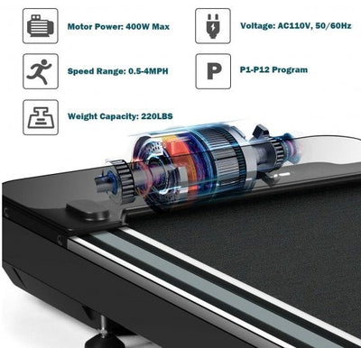 COSTWAY - 1 HP Electric Walking Treadmill with Touchable LED Display and Wireless Remote Control - Relaxacare