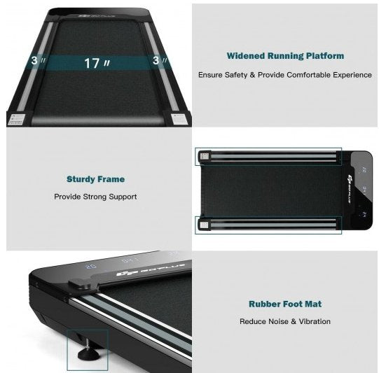 COSTWAY - 1 HP Electric Walking Treadmill with Touchable LED Display and Wireless Remote Control - Relaxacare