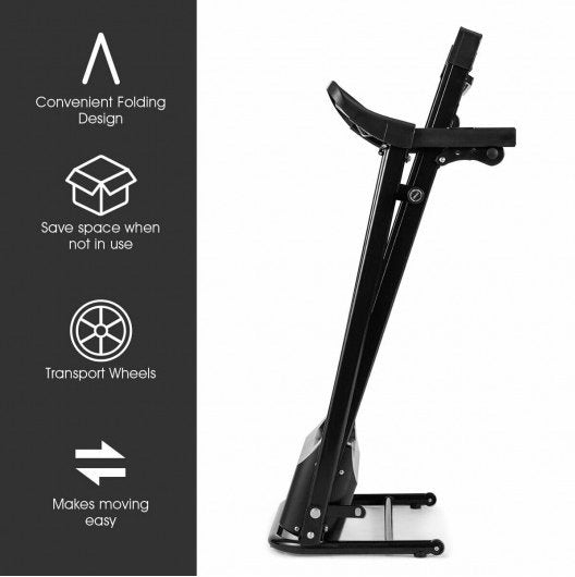 COSTWAY - 1.0 hp Foldable Treadmill Electric Support Mobile Power - Relaxacare