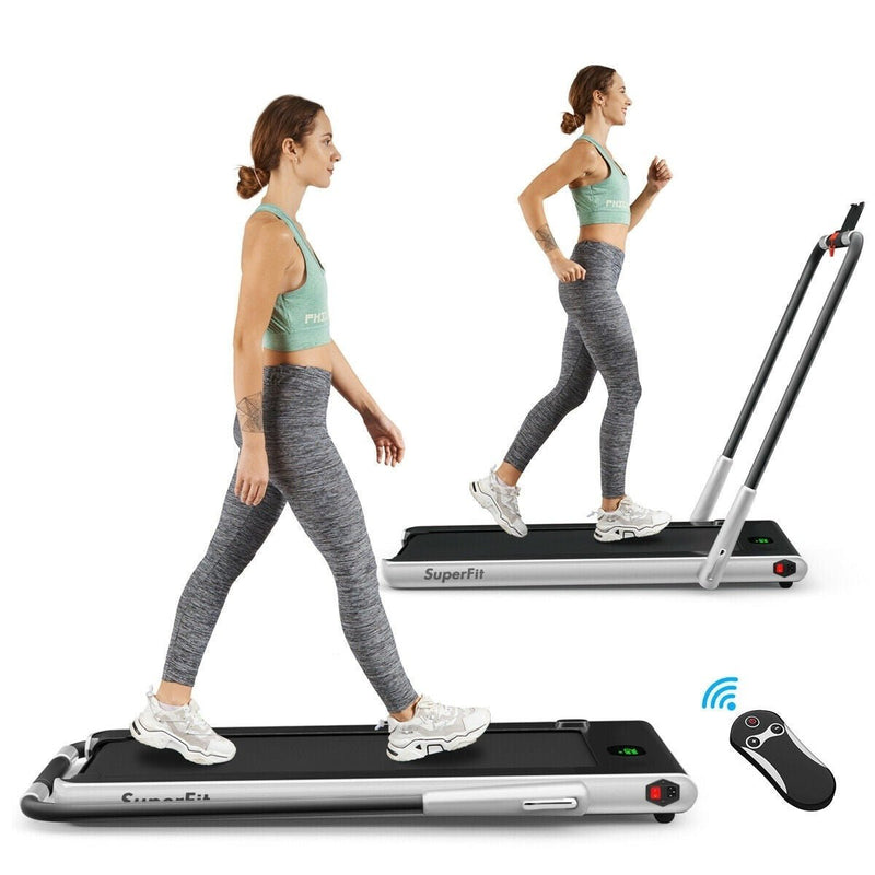 COSTWAY - 2-in-1 Folding Treadmill with Remote Control and LED Display - Relaxacare