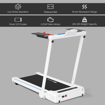 COSTWAY - 2.25HP 3-in-1 Folding Treadmill with Table Speaker Remote Control - Relaxacare