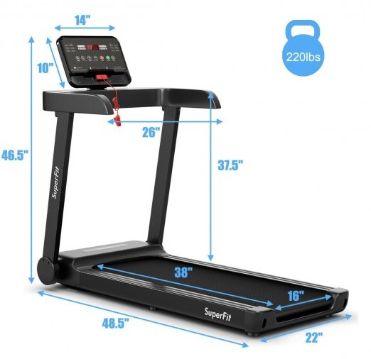 COSTWAY - 2.25HP Electric Treadmill Running Machine with App Control - Relaxacare