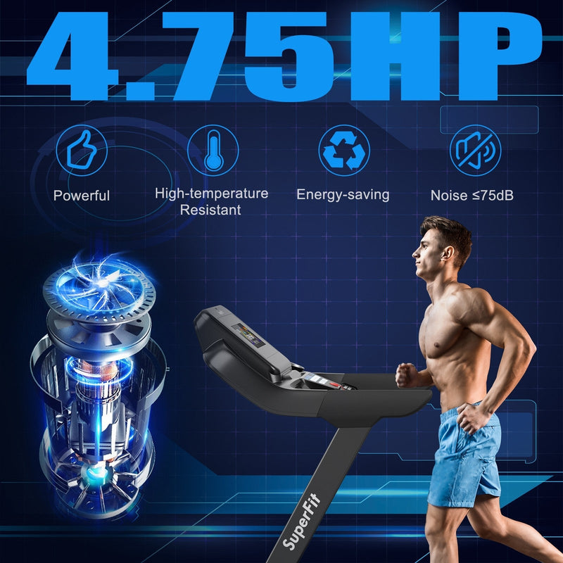 Costway-4.75 HP Treadmill with APP and Auto Incline for Home and Apartment - Relaxacare