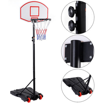 Costway-Adjustable Basketball Hoop System Stand with Wheels - Relaxacare