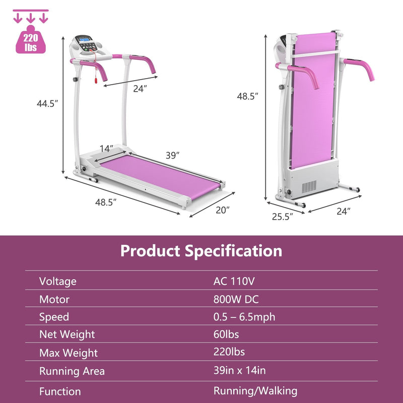 COSTWAY - Compact Electric Folding Running and Fitness Treadmill with LED Display - Relaxacare