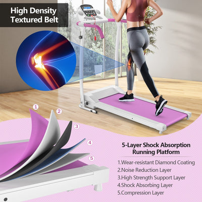 COSTWAY - Compact Electric Folding Running and Fitness Treadmill with LED Display - Relaxacare