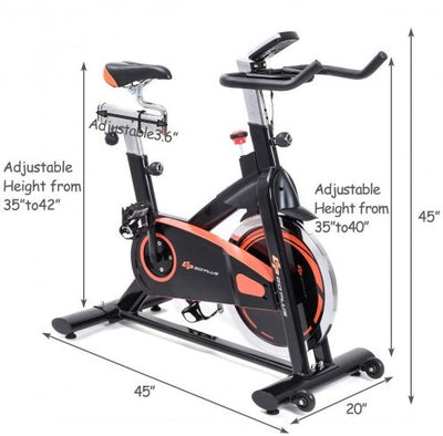 COSTWAY - Indoor Fixed Aerobic Fitness Exercise Bicycle with Flywheel and LCD Display - Relaxacare